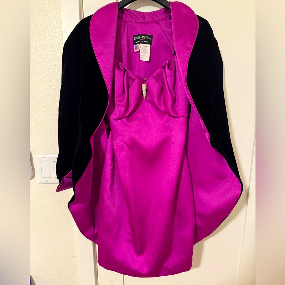 NWT Rare Karen Okada for David Howard Blazer with Matching Cocktail Dress Size 8